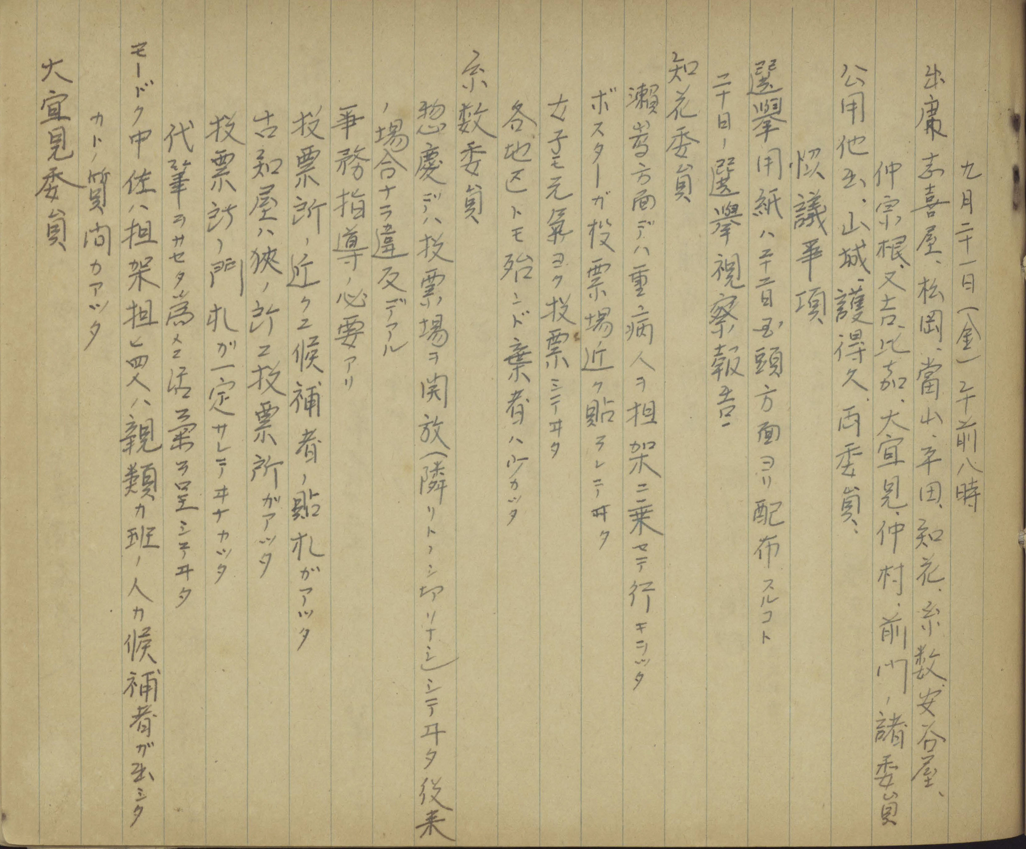 1945年9月20日　戦後初の市議会議員選挙を実施