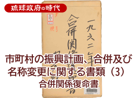 市町村の振興計画、合併及び名称変更に関する書類 (3) 合併関係復命書